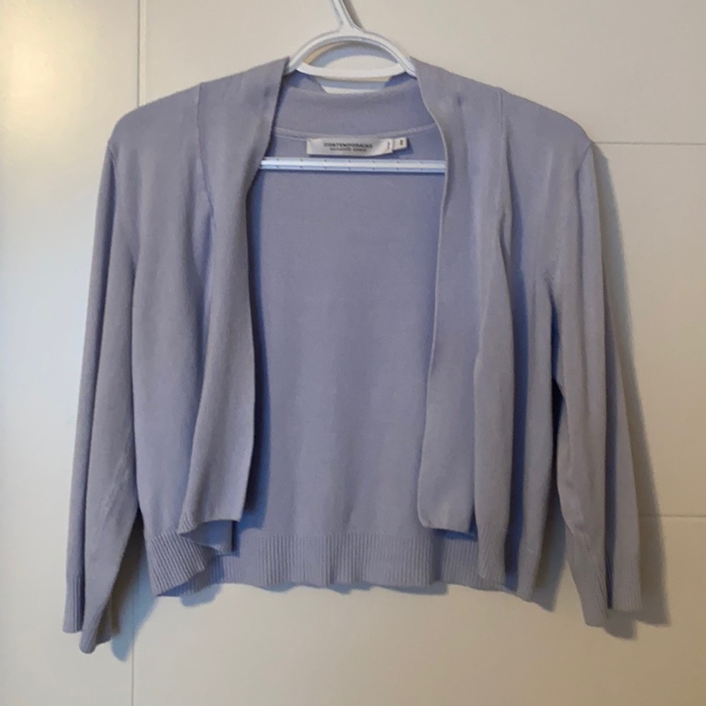 Cropped Blue Cardigan